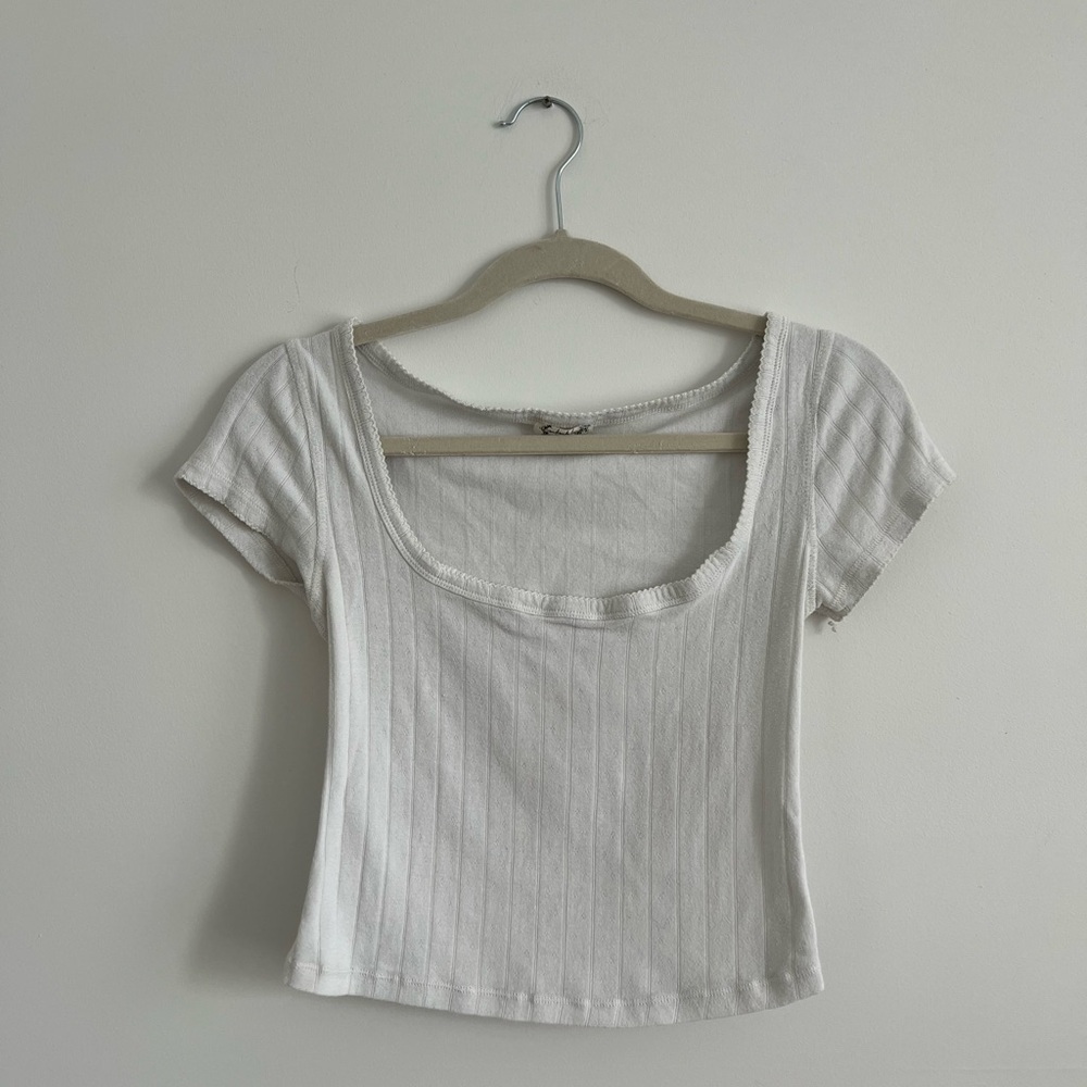 Free People Cropped Scoop Neck Top - Picture 1 of 5